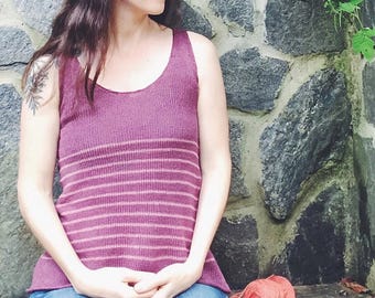 Handknit linen tank top