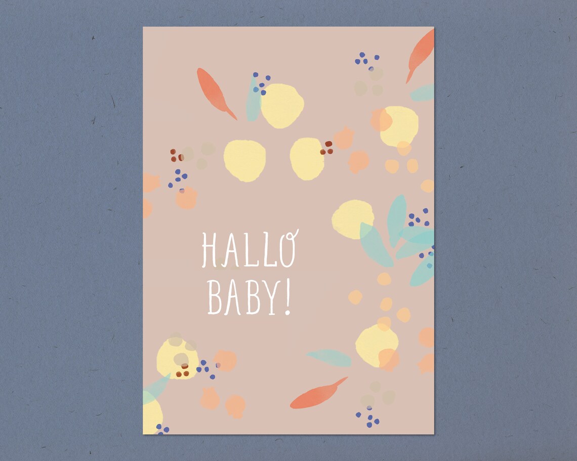 Postkarte HALLO BABY - Etsy