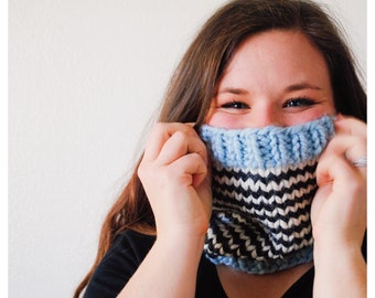 The Rachel Cowl // Adult Kids // Handmade Called by Name Knit Neck Warmer // Custom Made, Stripes, Cozy, Winter, Chevron, Warm, Winter