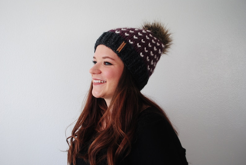 Knitting Pattern // Fair Isle, Beginner, Hearts, Market Prep, Beanie, Toque, Knit, Easy, Adult, Kids, Cozy, Cute, Quick // The Kimberly Hat image 5