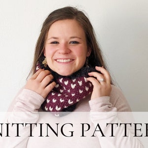 Knitting Pattern // Fair Isle, Beginner, Hearts, Market Prep, Cowl, Neck Warmer, Knit, Adult, Kids, Cozy, Cute, Quick // The Kimberly Cowl image 1