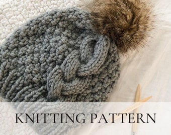 Knitting Pattern // Cable, Beginner, Braid, Market Prep, Beanie, Toque, Knit, Easy, Adult, Kids, Cozy, Textured, Quick // The Sydney Hat