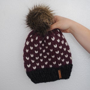 Knitting Pattern // Fair Isle, Beginner, Hearts, Market Prep, Beanie, Toque, Knit, Easy, Adult, Kids, Cozy, Cute, Quick // The Kimberly Hat image 4