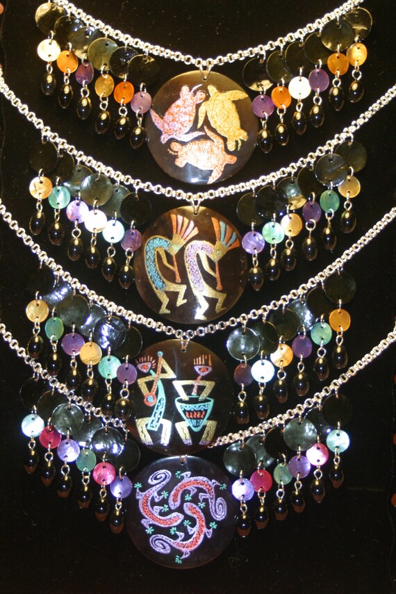 TribalDesigns Shell Pendant & Fringe Necklaces