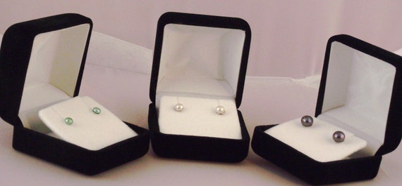 Genuine Pearl & Sterling Silver Stud Earrings