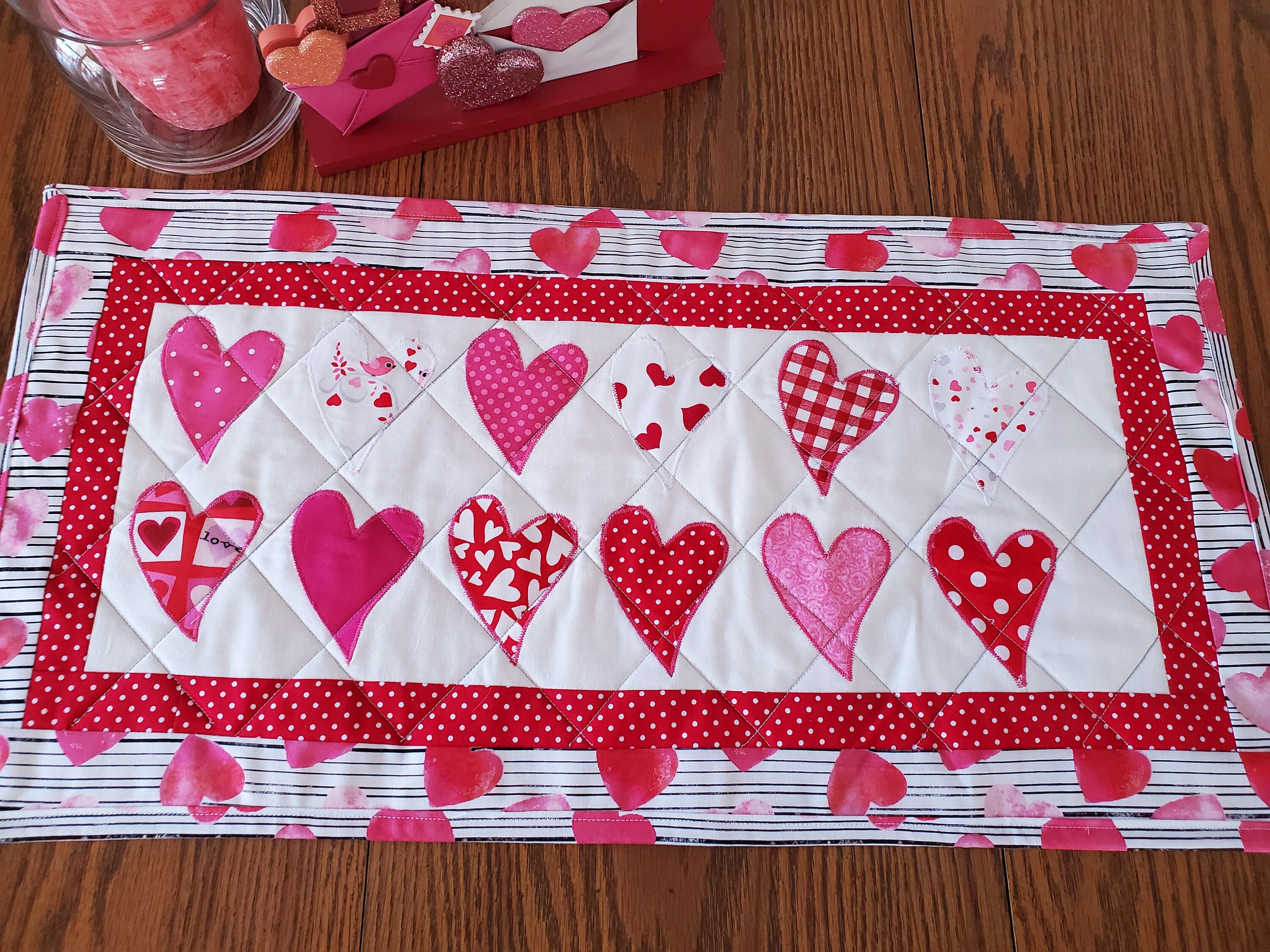 Valentines Heart Table Runner 27LX14W Etsy