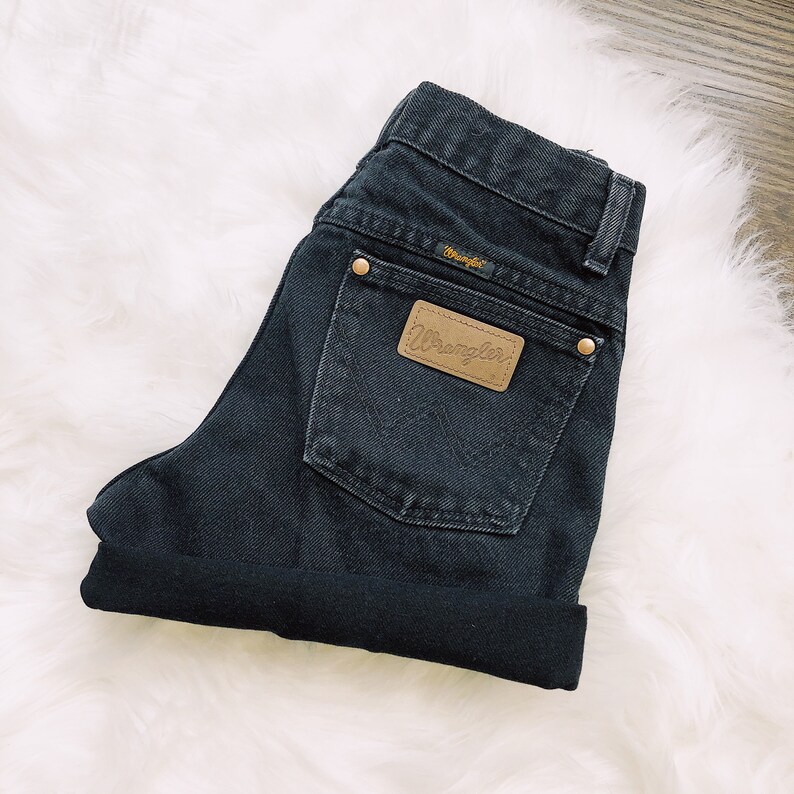 Wrangler Vintage High Waist Black Denim Shorts All Sizes - Etsy