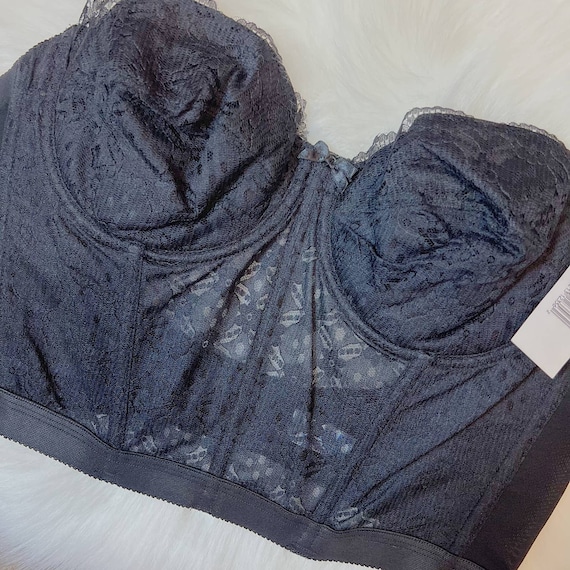 Vintage Gelmart Black Lace Bustier 1980's 40B/38C - image 2