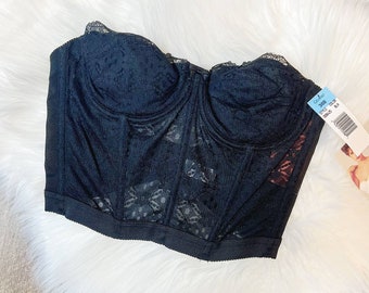 Vintage Gelmart Black Lace Bustier 1980's