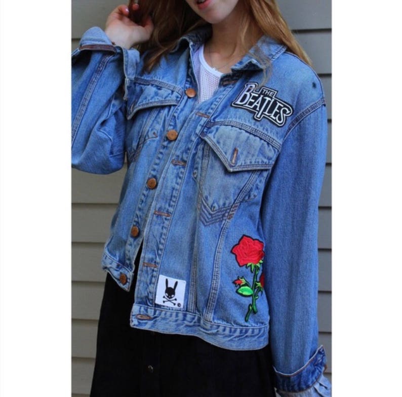 Custom jean jackets with patches Etsy
