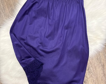 Vintage Royal Purple Nylon Slip Skirt - Size M
