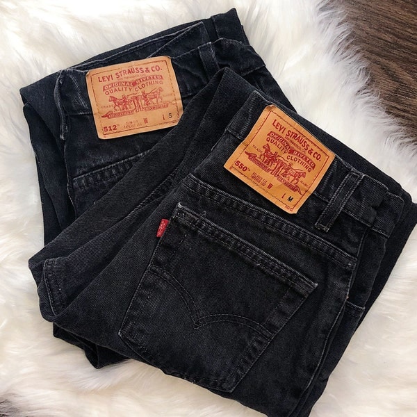 Levi Black Vintage Highwaisted Jeans - all sizes, customizable, custom to order