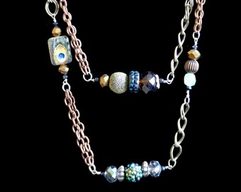 Indie Mixed Metal Choker and Earrings