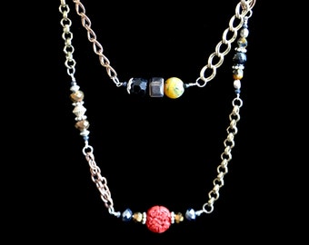 Feng Shui Mixed Metal Choker, pendant or bracelet includes Earrings