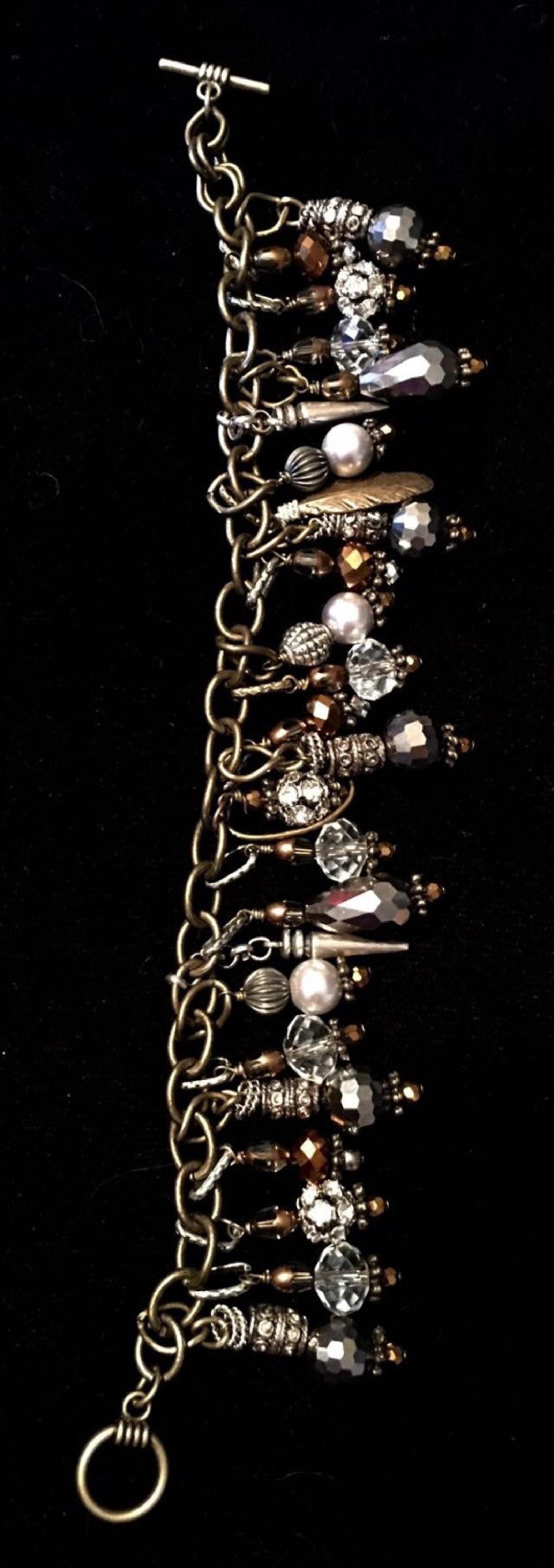 Mixed Metal Charm Statement Bracelets Etsy