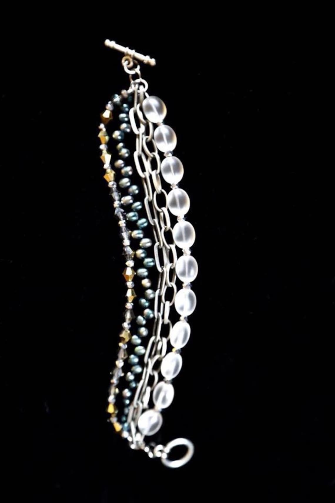 Classic Single Long Strand Necklace W/ Twist Bracelet Etsy