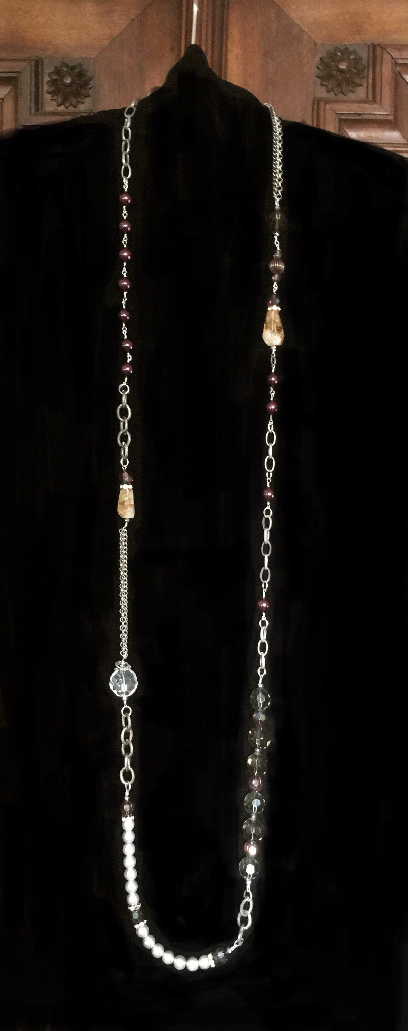 Classic Single Long Strand Necklace W/ Twist Bracelet Etsy