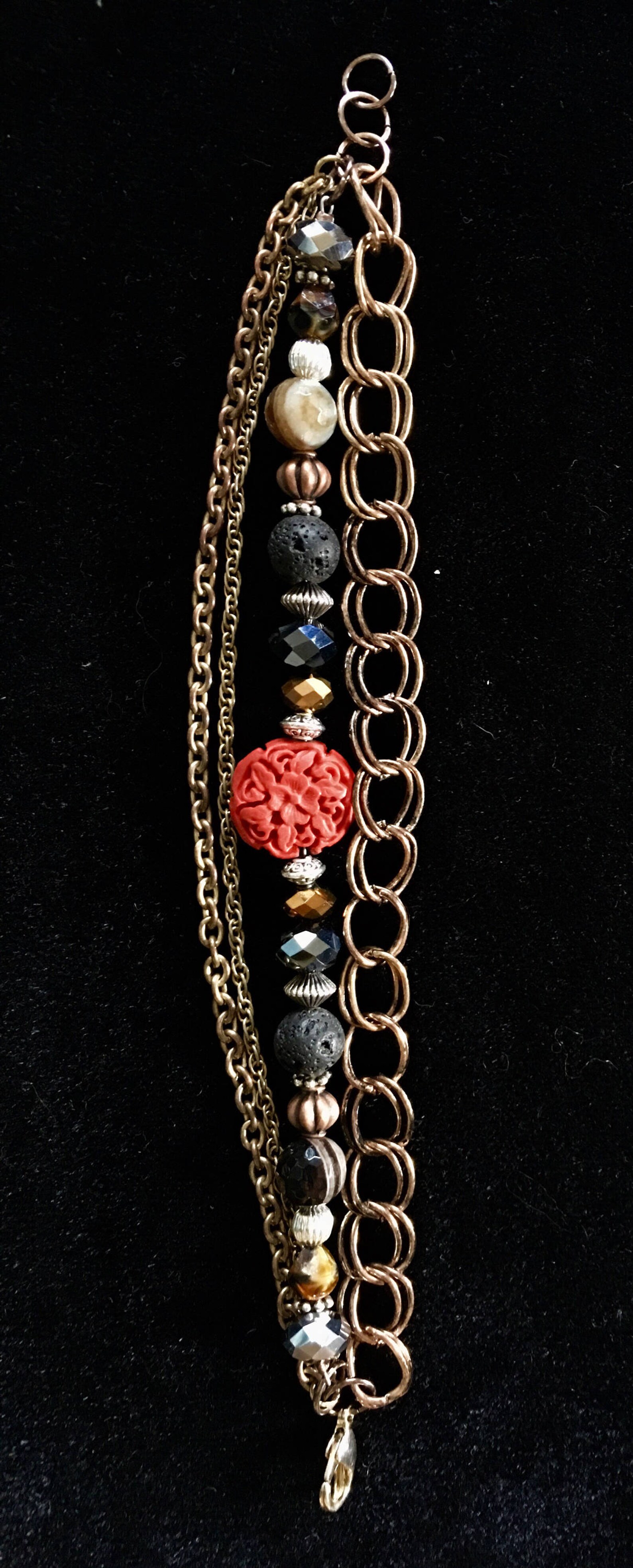 Mixed Metal Charm Statement Bracelets Etsy