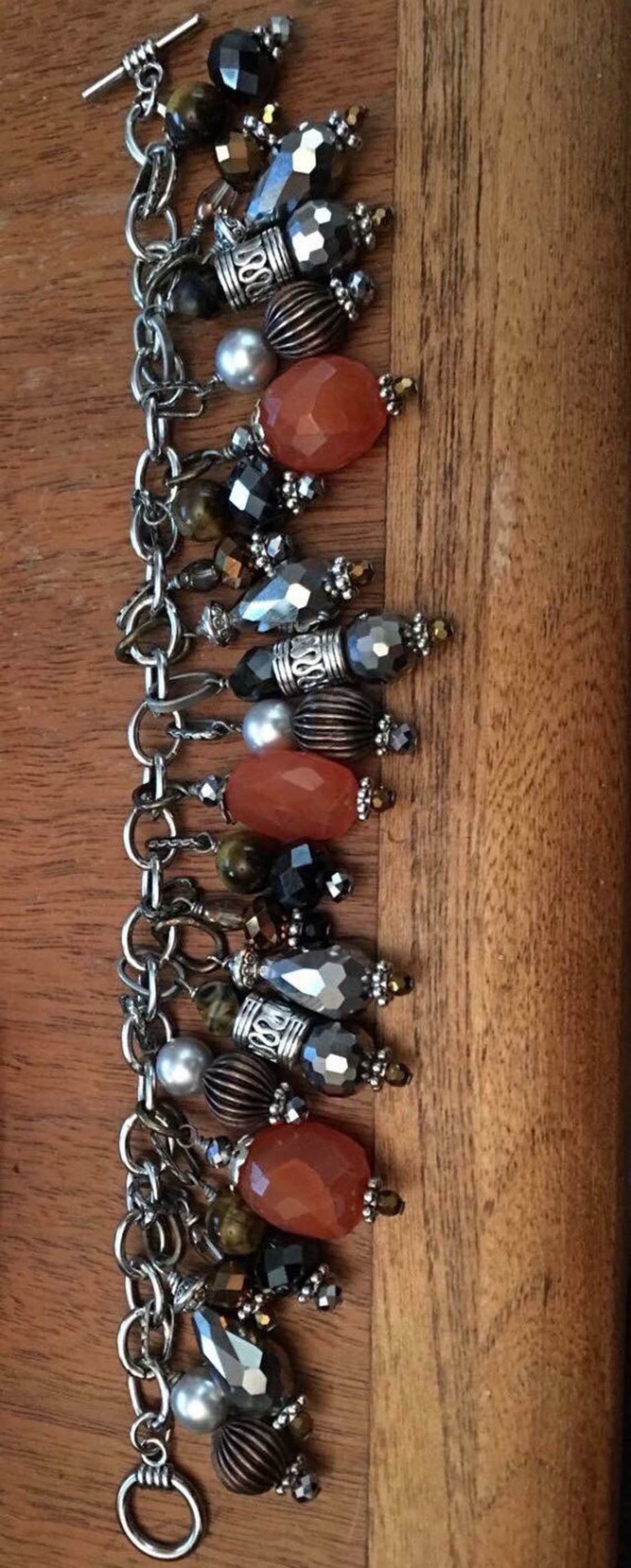Mixed Metal Charm Statement Bracelets Etsy