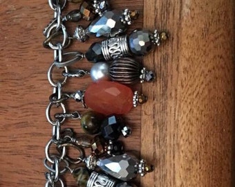 Mixed Metal Charm Statement Bracelets