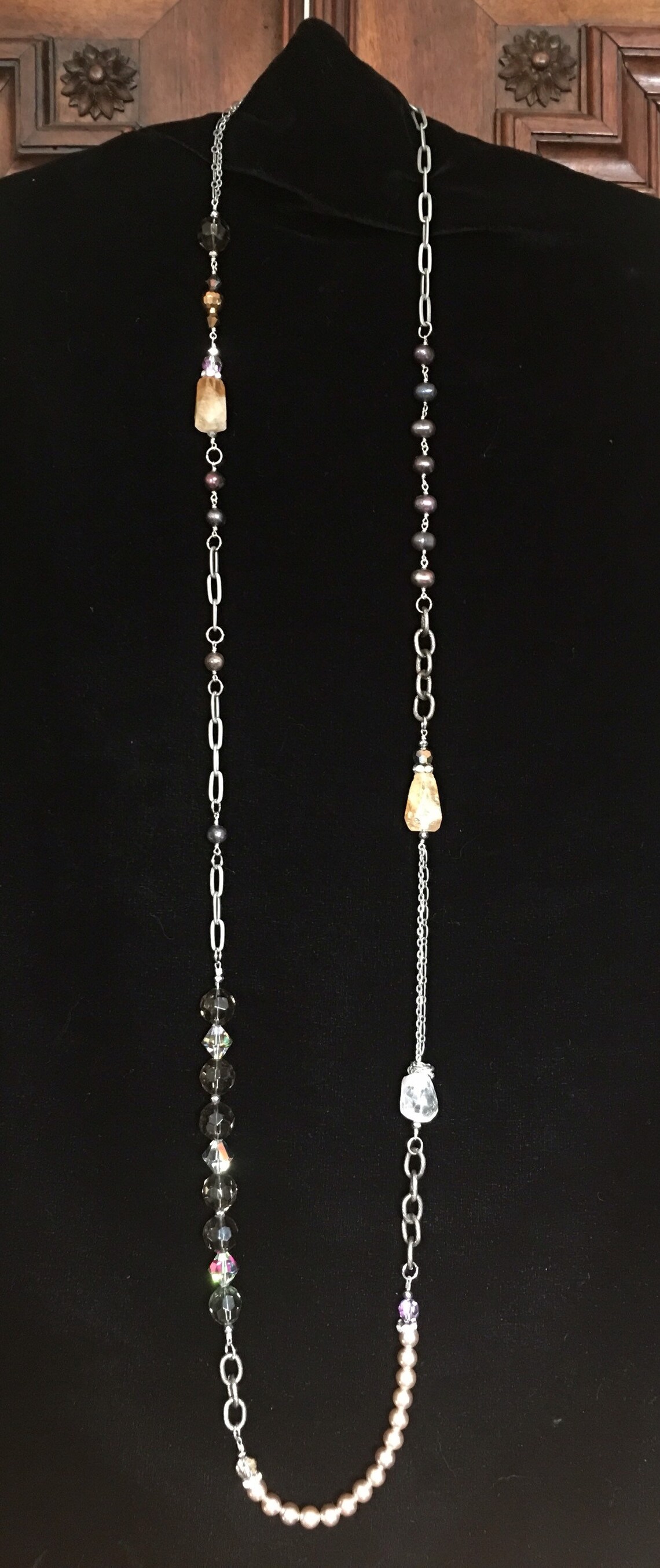 Classic Single Long Strand Necklace W/ Twist Bracelet Etsy