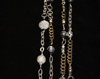 Vintage Modern Mixed Metals Necklace