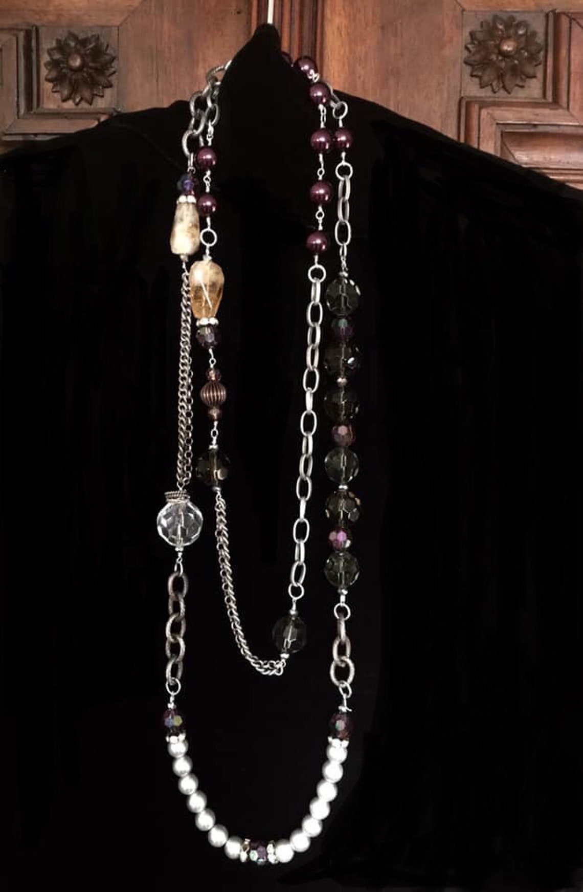 Classic Single Long Strand Necklace W/ Twist Bracelet Etsy