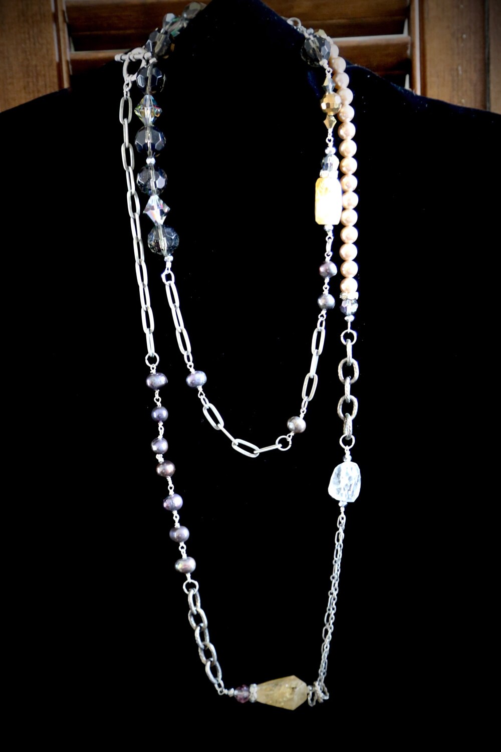 Classic Single Long Strand Necklace W/ Twist Bracelet - Etsy