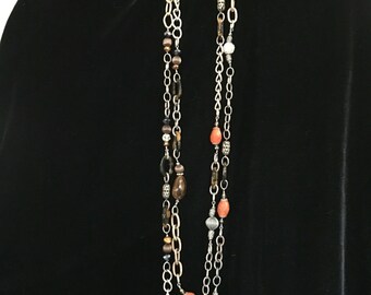 Carnelian Mixed Metal Strand Necklace