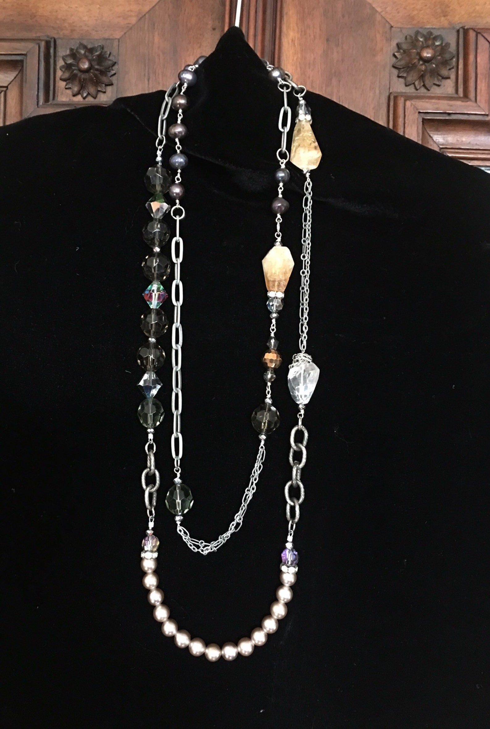 Classic Single Long Strand Necklace W/ Twist Bracelet Etsy