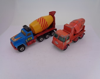 vintage Lesney Matchbox King Size No.13 ERF Ready-Mix béton truck & Super Kings K-6 GMC Cement Mixer