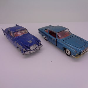 2x Vintage Corgi Toys Car - Studebaker Golden Hawk & Ghia L6.4 (Playworn)
