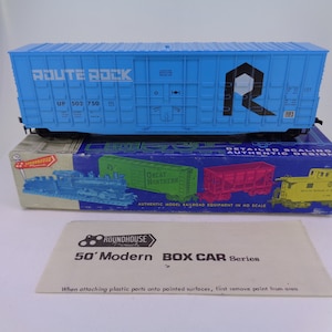 Vintage Roundhouse Railways HO Gauge 90882 50&#39; Waffle Box Car 1807 Route Rock Wagon