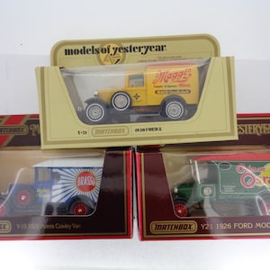 3x Vintage Lesney Matchbox Models of Yesteryear Y21 Ford Y19 Morris Cowley