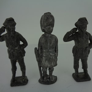 3x Vintage Metal 55mm miniature figures - Unpainted