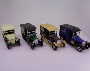 4x vintage 1978 Lesney Matchbox Modèles d’antan Talbot Van Diecast modèle - Menier Liptons Wrights Chivers&sons
