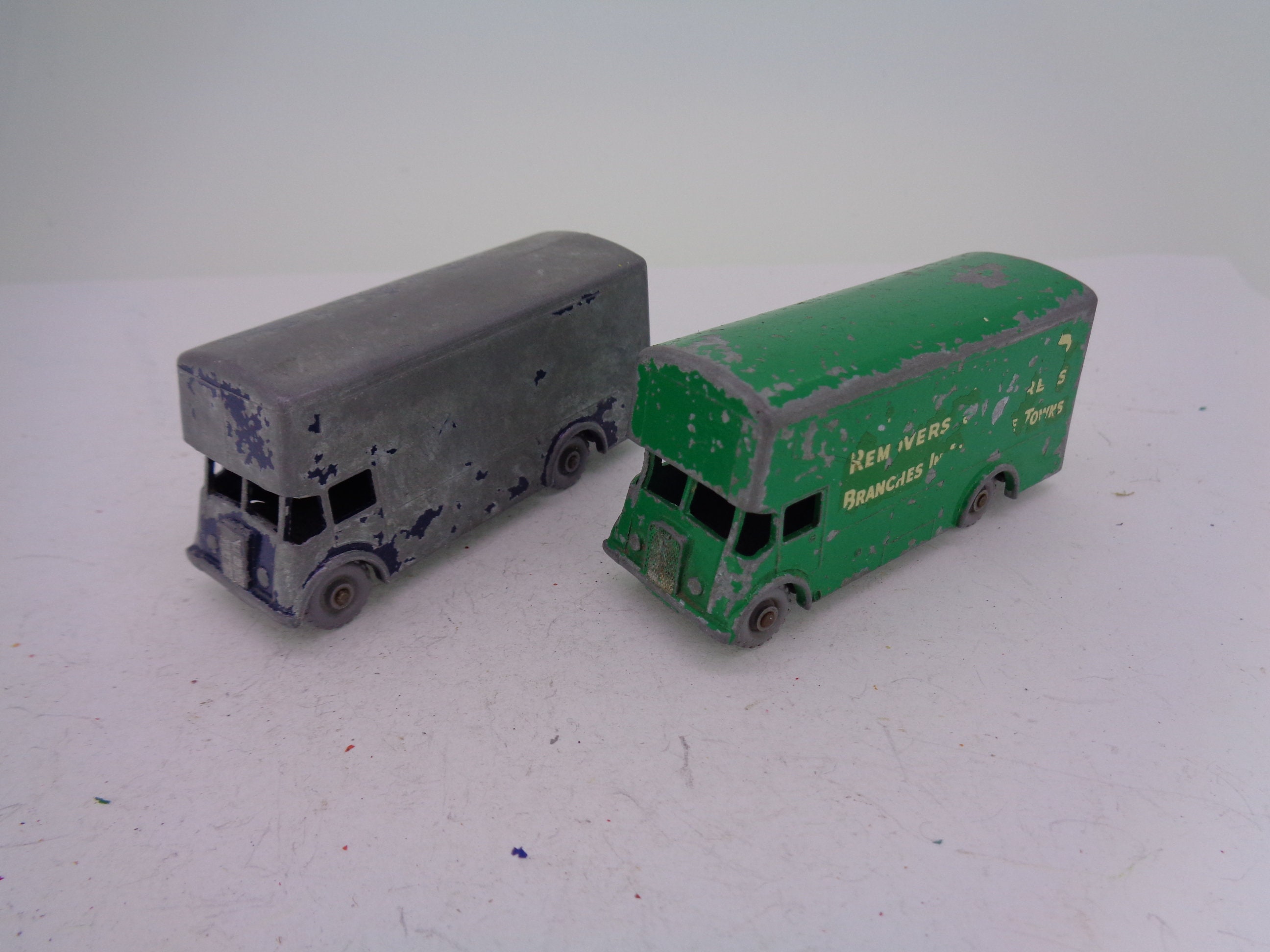 1960s Vintage Lesney Moko Matchbox No.46b Removal Van - Set of 2 