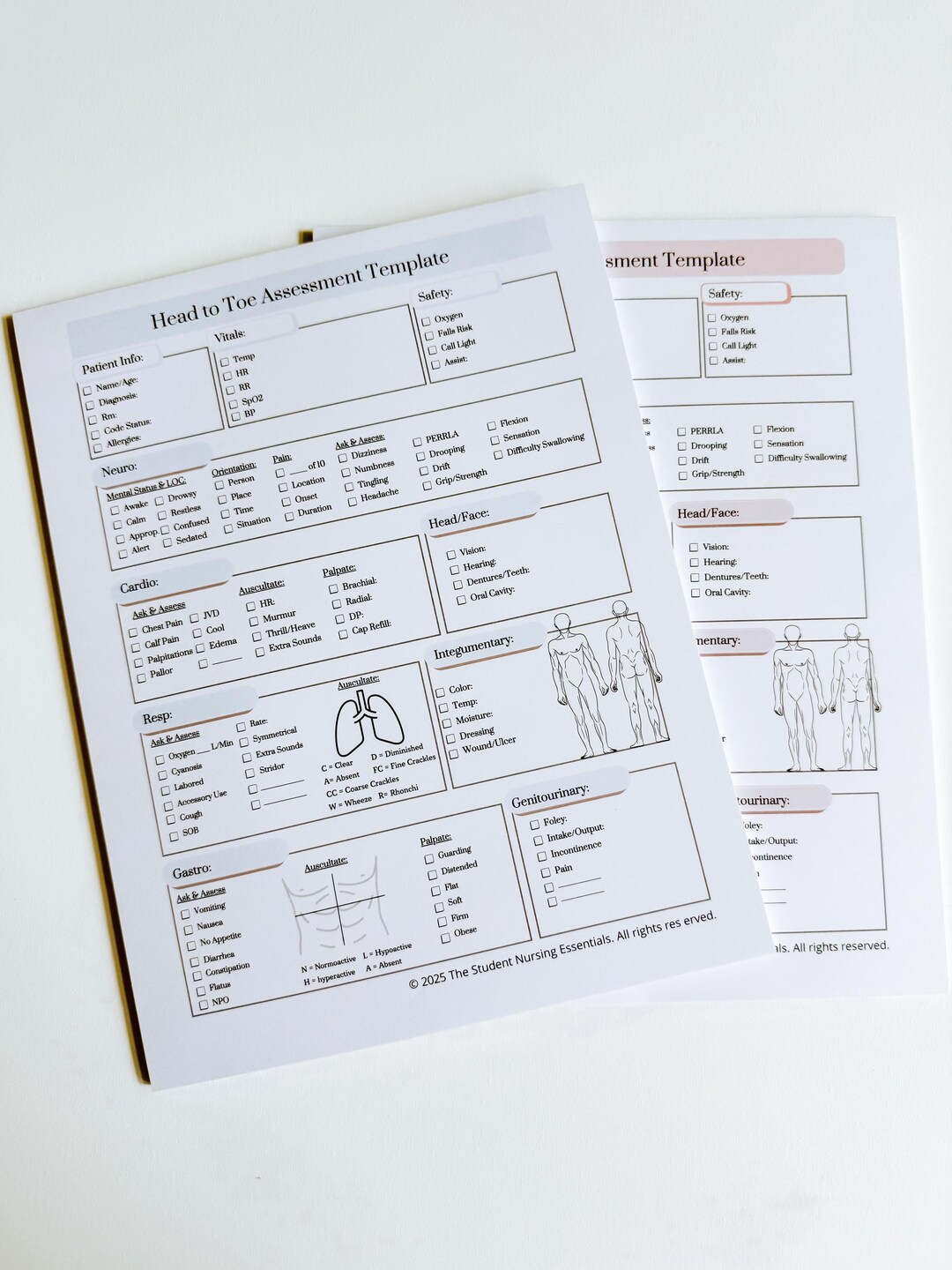 Nursing School Must-have | Head to Toe Assessment Cheat Sheet for ...