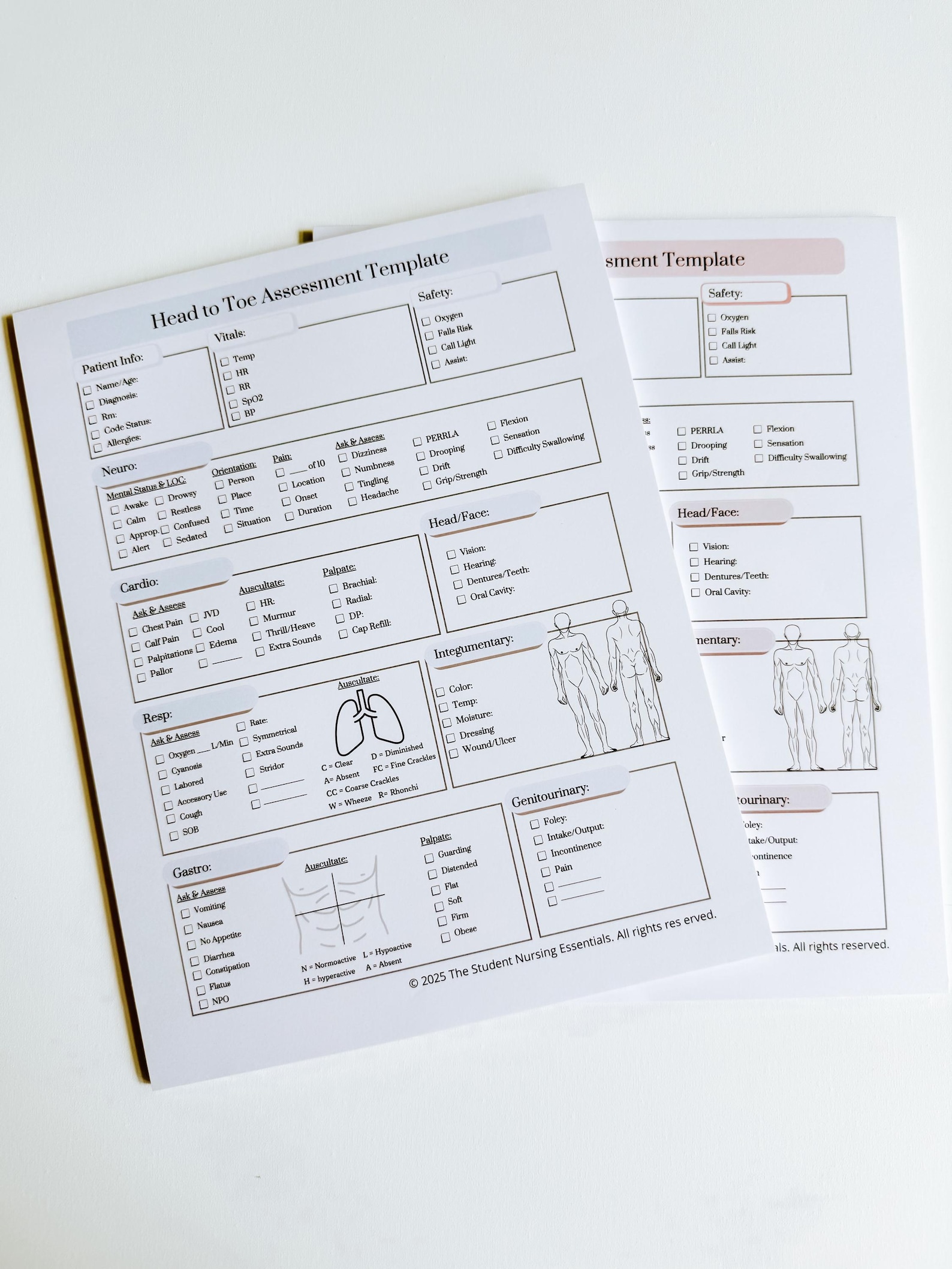 Nursing School Must-have | Head to Toe Assessment Cheat Sheet for ...
