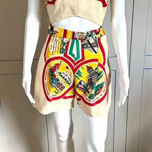 Dolly Does Vintage made 1940s California tablecloth playsuit