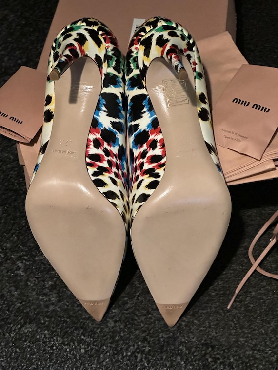 Miu Miu high heeled multicoloured leopard print s… - image 9