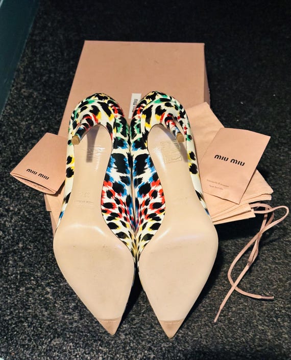 Miu Miu high heeled multicoloured leopard print s… - image 3