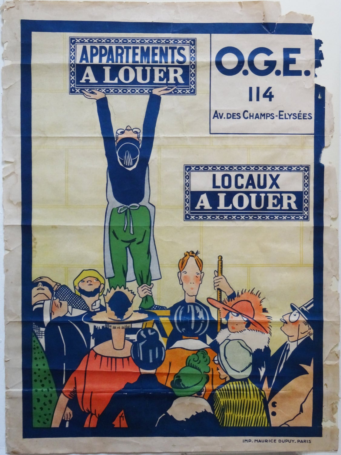 Rare Original 1920's French Poster Printed by Imp Maurice Dupuy Etsy