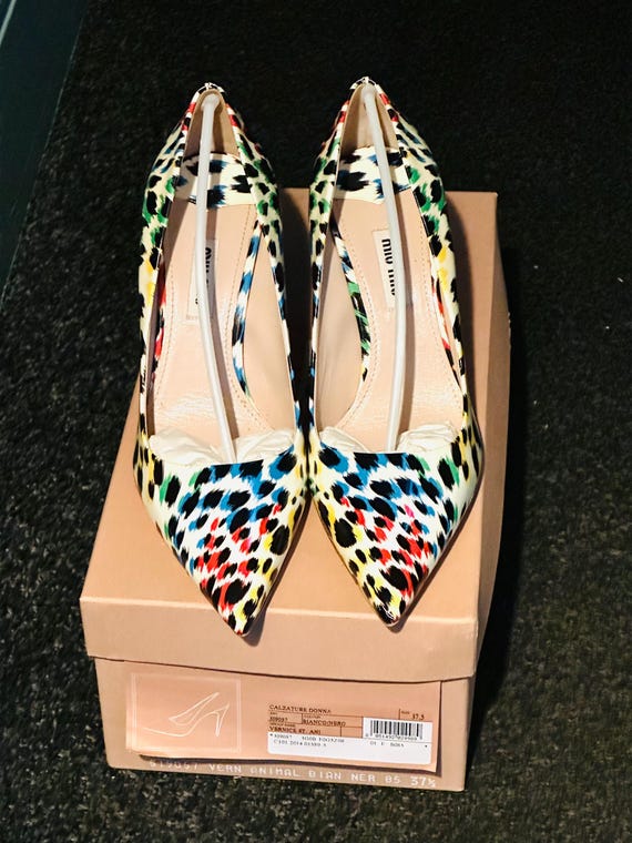 Miu Miu high heeled multicoloured leopard print s… - image 6