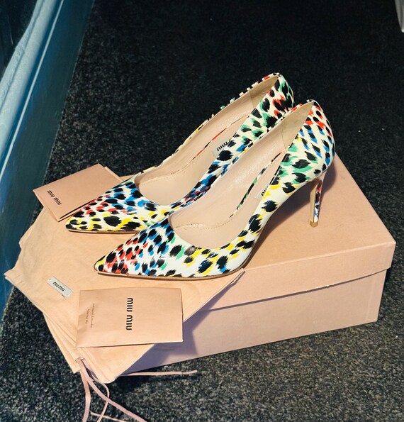 Miu Miu high heeled multicoloured leopard print s… - image 7