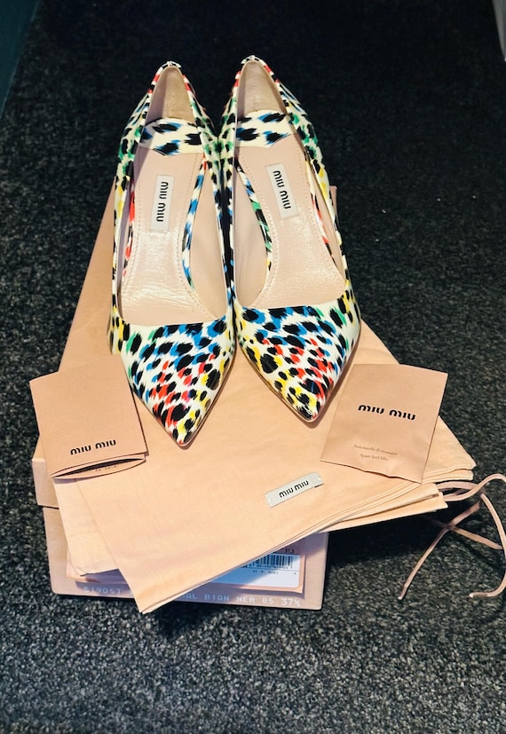Miu Miu high heeled multicoloured leopard print s… - image 1