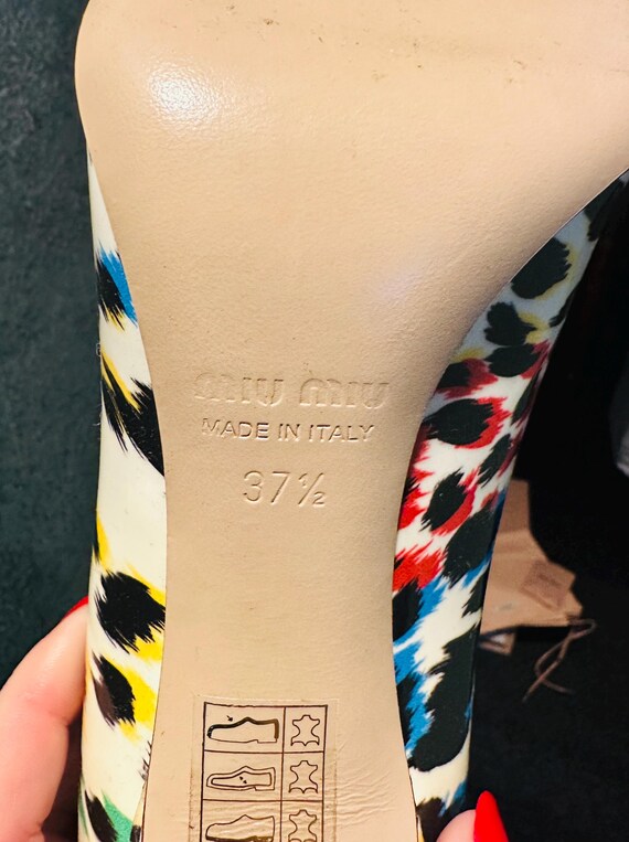 Miu Miu high heeled multicoloured leopard print s… - image 4