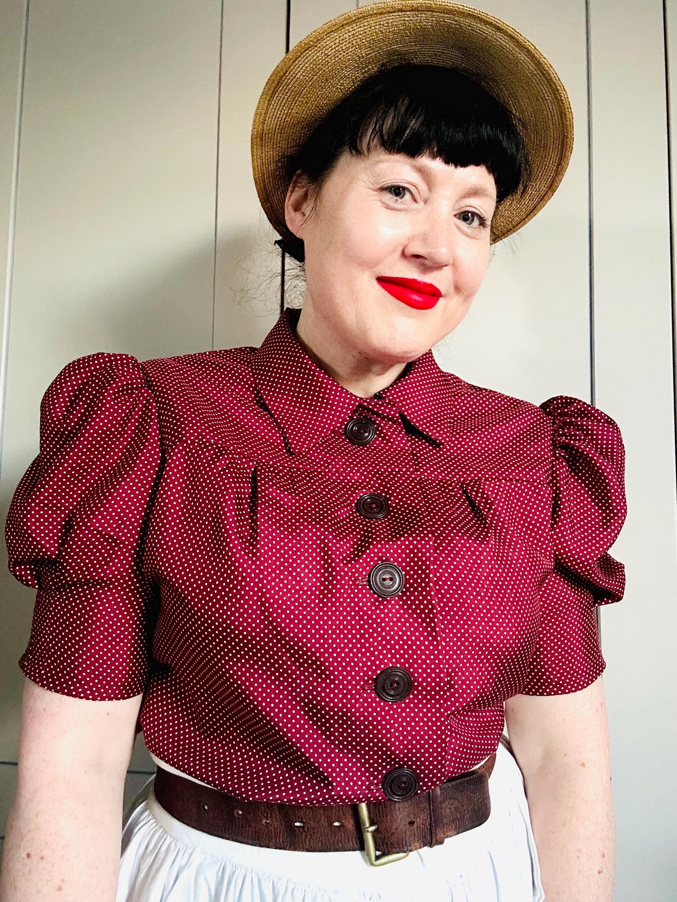 【新品】VINTAGE LIKE DOLLY BLOUSE Dolly Does Vintage Handmade 1930s/40s Polka Dot Blouse - Etsy