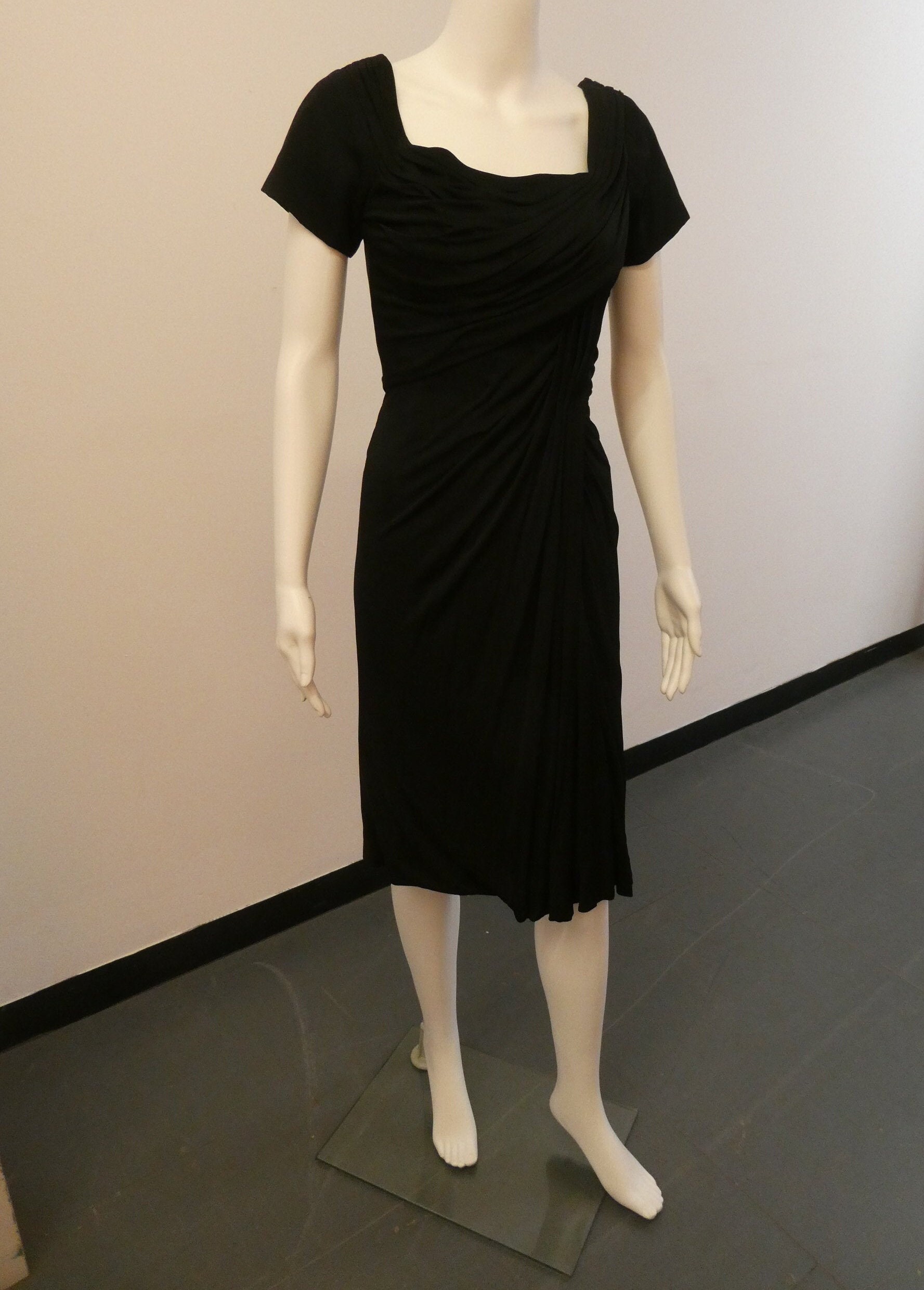 Black jersey wiggle dress Clearance