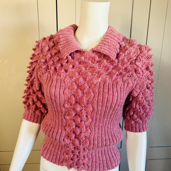 Vintage Hand  Knitted 1940s Women’s Sweater